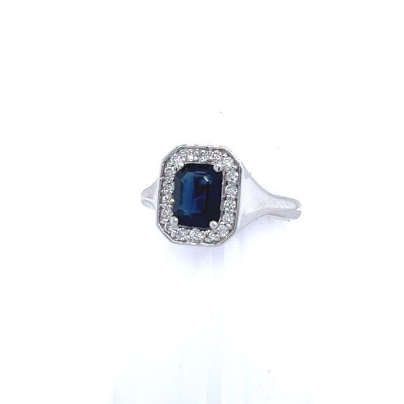 Natural Sapphire Diamond Ring 6.25 14k W Gold 1.82 TCW Certified $4,950 216683 - Picture 6 of 8